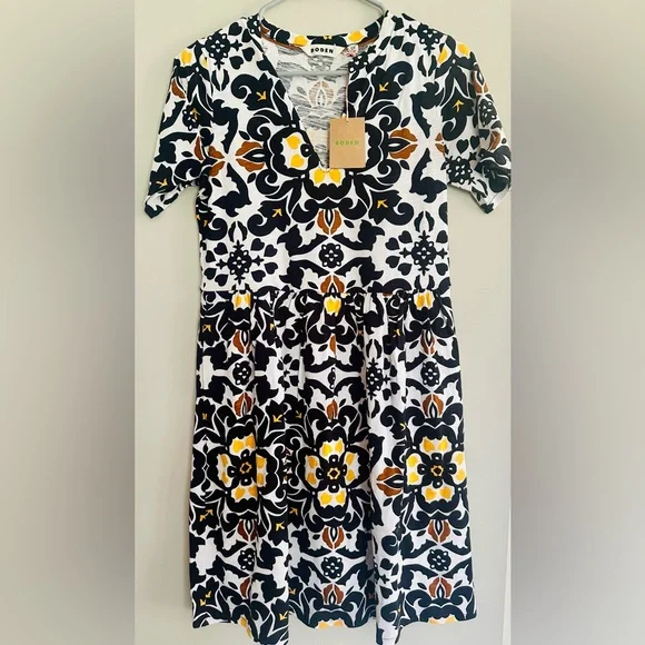 boden clara jersey dress Clara Cotton Shirt Dress-Multi, Painted Village